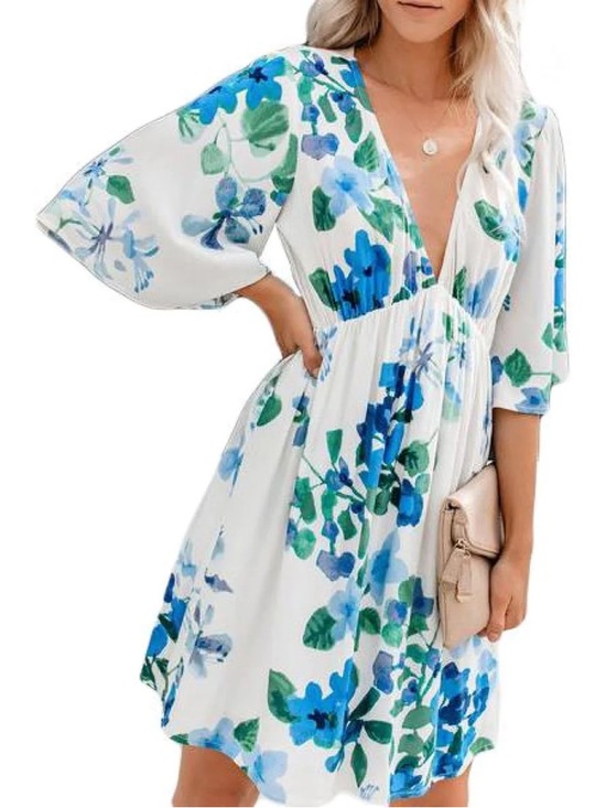lovestitch Dresses & Skirts - Lovestitch • Blue Hawaiian Resort Dress